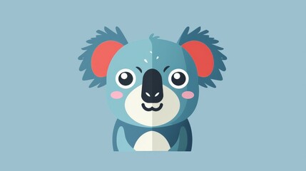 Cartoon Koala Bear With Red Ears