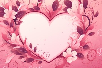 happy valentine's day in the shape of hearts and floral wreaths