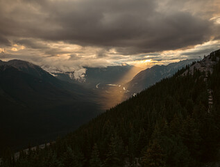 Ride the Banff Gondola in Canada and enjoy the stunning views during sunset.