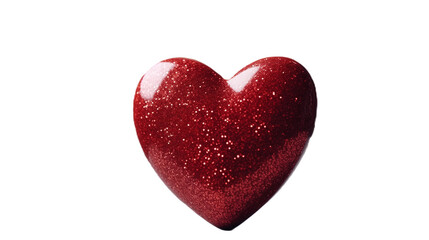 Red heart with glitter in PNG