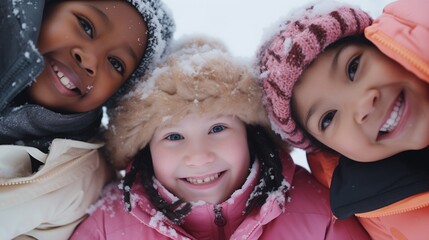 Girls Playing In Snow Girl Power