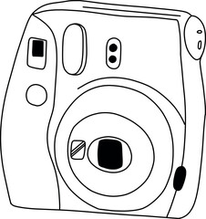 Hand drawn retro polaroid style instant camera