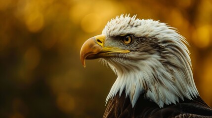 Fototapeta premium Close Up of Bald Eagles Head, Majestic Portrait of Americas National Bird