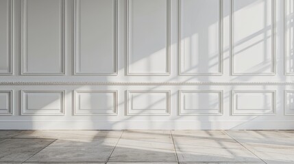 Empty Room With White Walls and Tiled Floor
