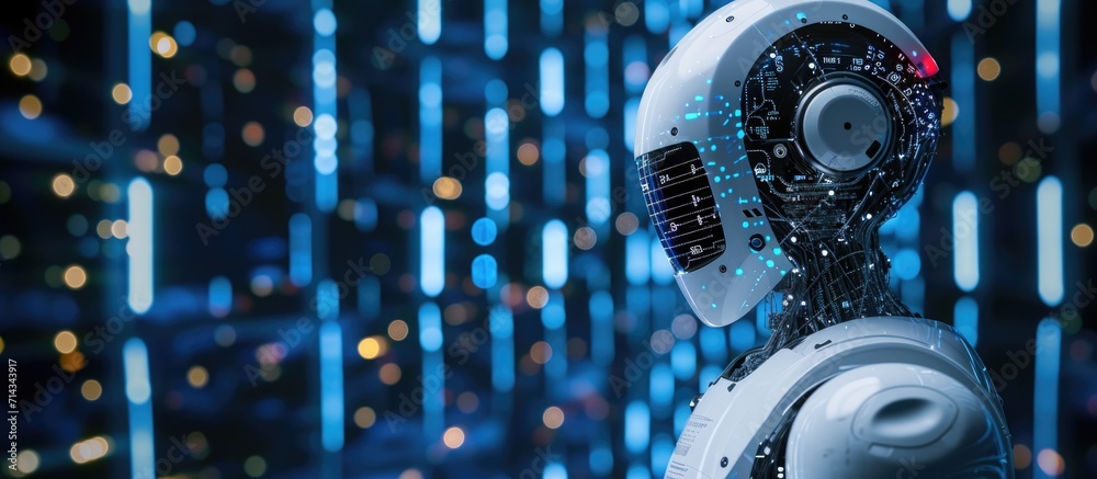 Poster an ai chatbot using smart ai technology to help solve work problems through data analysis.