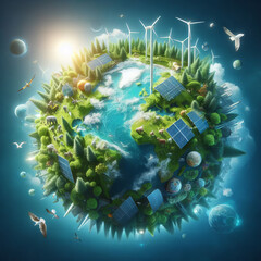 Illustration of sustainable planet