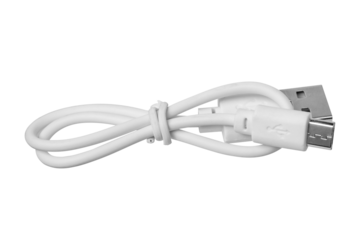 White micro USB cord