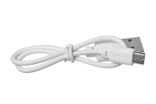 White micro USB cord