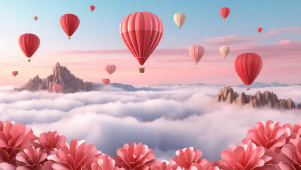Fototapeta premium Hot air balloon in sky