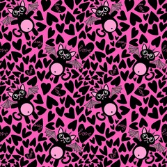 Love monsters with wings pattern for wrapping paper and fabrics and linens and kids clothes print