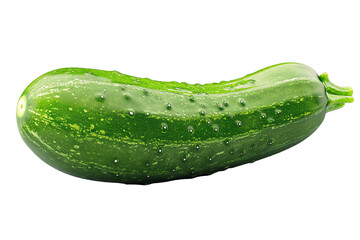 Fresh Green Cucumber Isolated on a White Background – Healthy Vegetarian Food Ingredient for a Fresh Salad