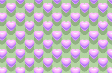 Pattern of pink heart balloon on green yellow background - 714346548