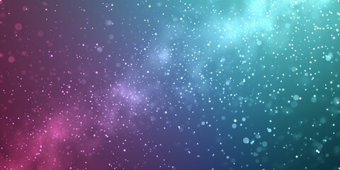 A magical bokeh effect over a purple to teal gradient, resembling a starry night sky.