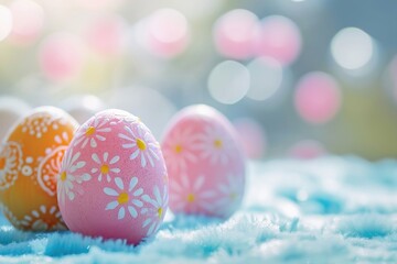 Fototapeta premium A decorative happy easter background.