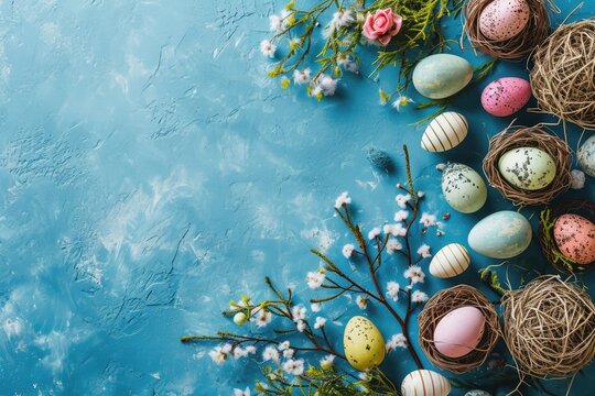 Creative Easter decoration background.