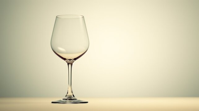  a wine glass sitting on a table in front of a white wall with a shadow of a wine glass on the table in front of the glass is half - filled with wine.