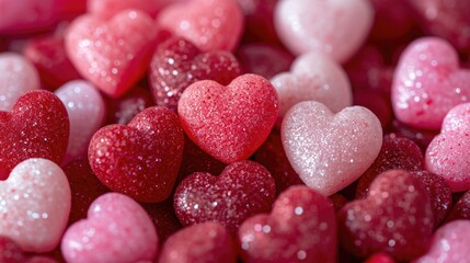 Heart Candies Collage - Array of Colors and Textures, Valentine's Day Concept