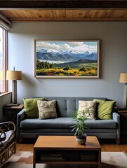 Pure Hilltop Panorama - Cottage Tales in High Altitude Field Painting & Decor