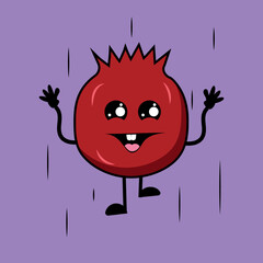pomegranate fruit character vector
