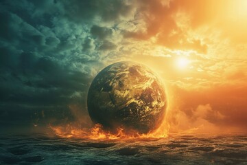 Global warming concept background for earth day.