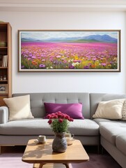 Pure Hilltop Panorama Decor: Breathtaking Wildflower Fields from Heights