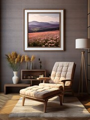 Pure Hilltop Panorama Decor Wall Art: Captivating Wildflower Charm in a Panoramic View