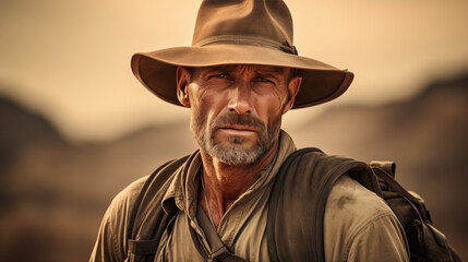 Obraz premium portrait of a cowboy with a hat