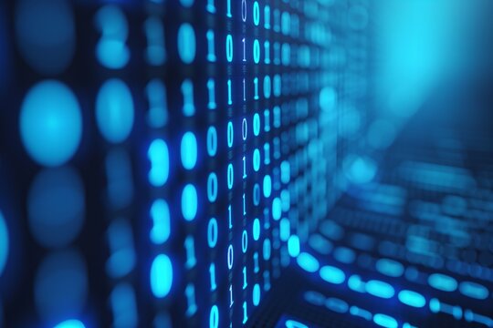 Technology background of binary code - AI Generated