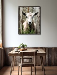 Rustic Livestock Canvas Wall Art: Goat Tales & Countryside Charm