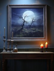 Timeless Prairie Night Sky Art: Captivating Moonlit Vintage Painting for Wall Decor