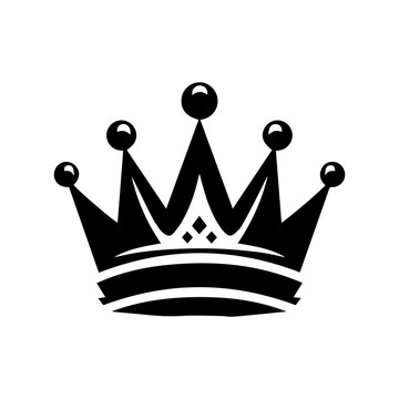 Crown Icon. A simple, black silhouette of a royal crown. Vector illustration isolated on white background. Ideal for logos, emblems, insignia. Can be used in branding, web design