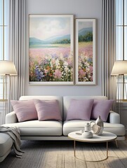 Tranquil Waterside Vistas: Wildflower Tales by the Lakeside Wall Art