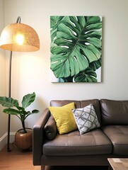 Indoor Plant Art: Inspiring Urban Jungle Leaf Wall Decor for Apartment Greenery