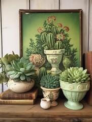 Vintage Succulent Canvas Designs: Enchanting Cottage Tales with Cacti Unveiled