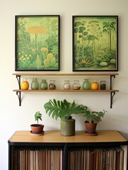 Whimsical Botanical Wall Hangings: Green Beauty in Vintage Landscape Art
