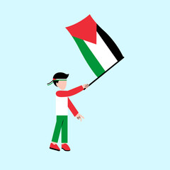 A Man Holding Palestine Flag