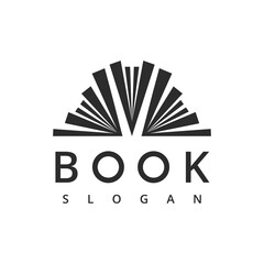 Book Logo. Book Icon isolated on white background. Usable for Business and Education Logos. Flat Vector Logo Design Template Element.