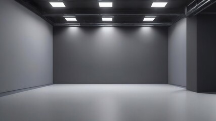 Abstract smooth empty grey studio well use as background,business report,digital,website template,backdrop. - obrazy, fototapety, plakaty