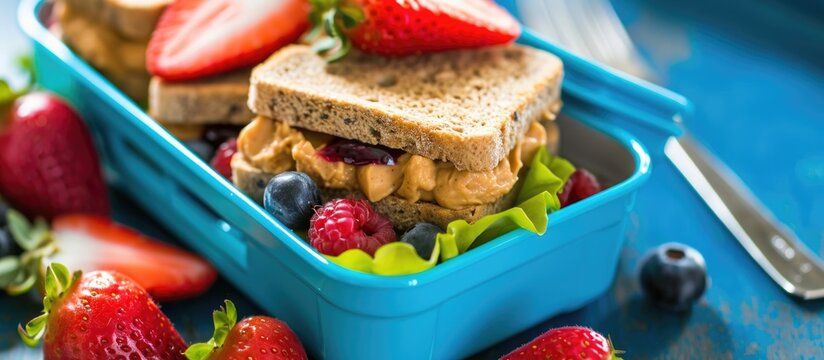 Healthy peanut butter and jelly lunch to go for all ages.