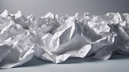 View of white crumpled paper