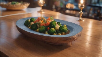 Table with fuzzy background