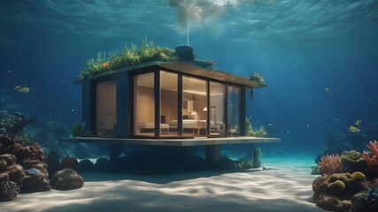 Obraz premium Home in water Background Very cool 