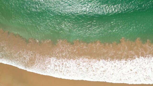 Beautiful Indian Ocean coast in Sri Lanka, Dikwella. Top view, aerial video filming.