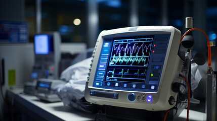 Hospital Monitor Showcasing Vital Signs and Advanced Medical Technology in Patient Care