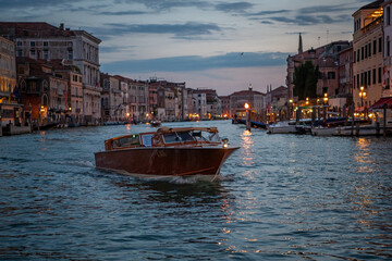 Boat in Venice. Evening. Sunset