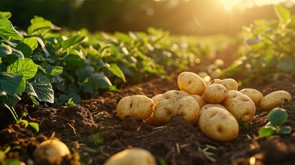 The cultivation and production of Potatoes, a successful harvest.