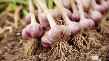 The cultivation and production of Garlic, a successful harvest.