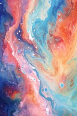Grunge Artistic Canvas with Vibrant Watercolor Fusion and Bright Hues