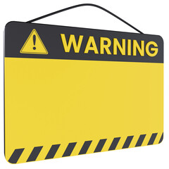 warning board sign 3D illustration