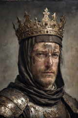 Fototapeta premium oil painting rustic, vintage portrait of knight a man , printable art, picture for printing on the wall